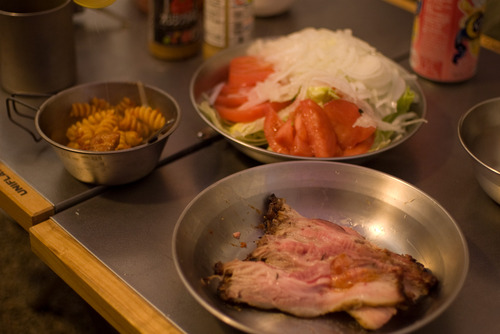 豚ばら肉の炙り焼きディナー完成！